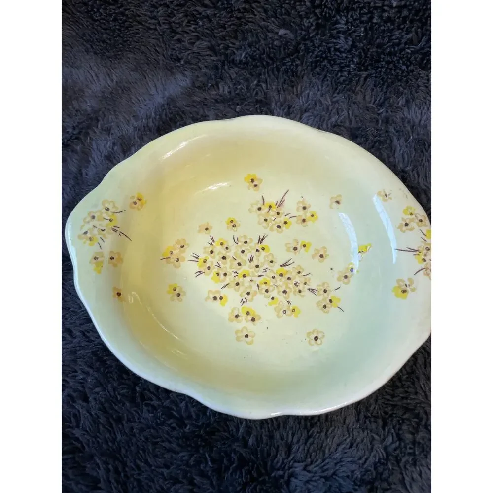 Vintage Enesco Pitcher & Basin Bowl Yellow With Flowers